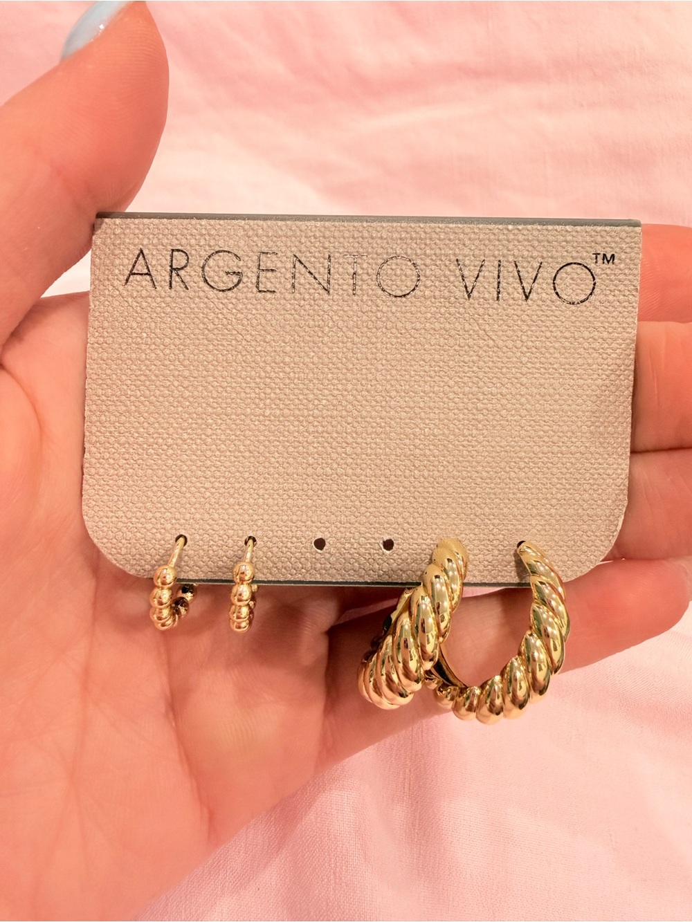 Argento Vivo Gold-Tone Twisted Hoop Earring Trio